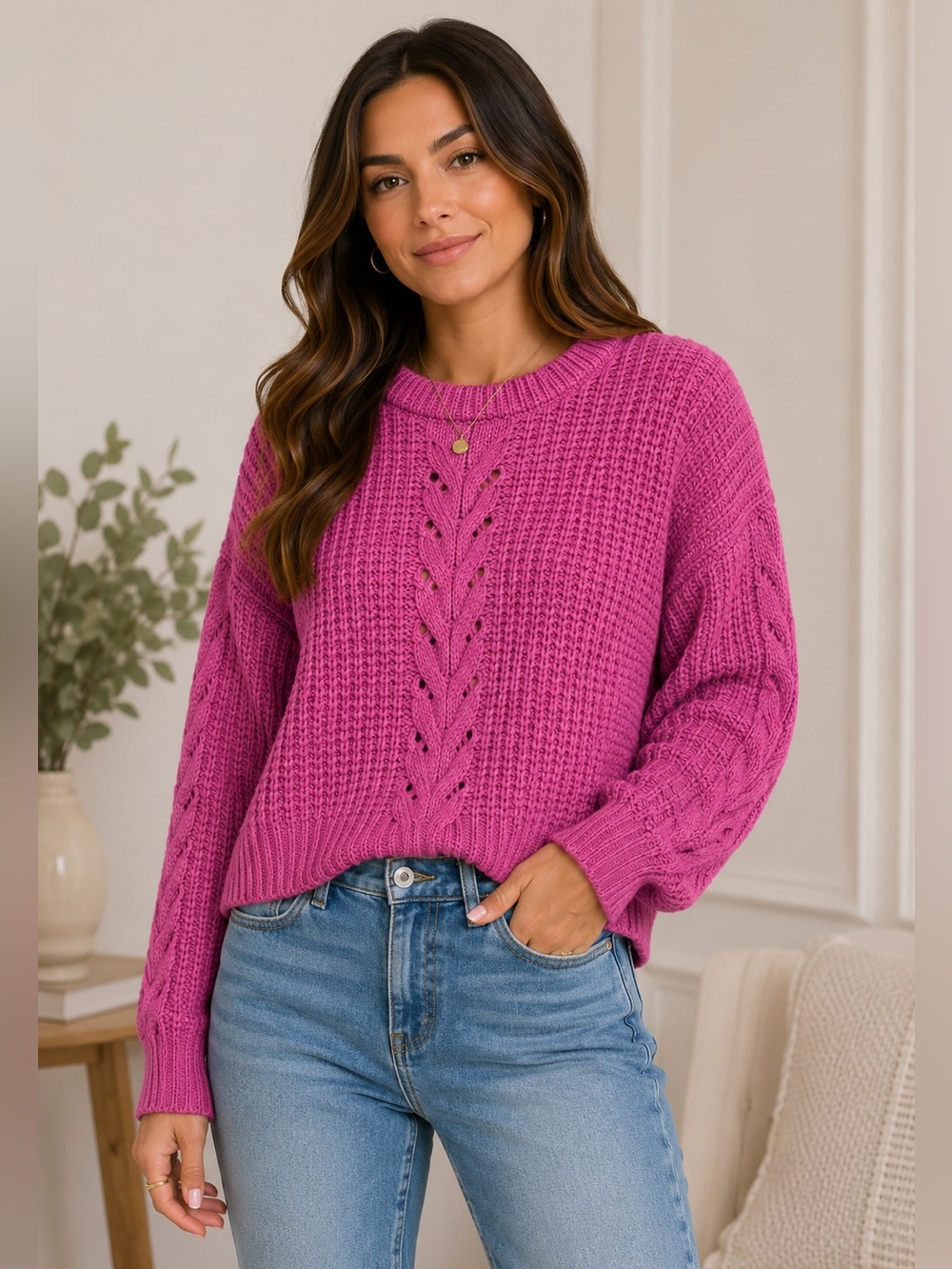 On 34th Macy’s Women’s Plus Sweater sz 0X Chunky NEW #F344